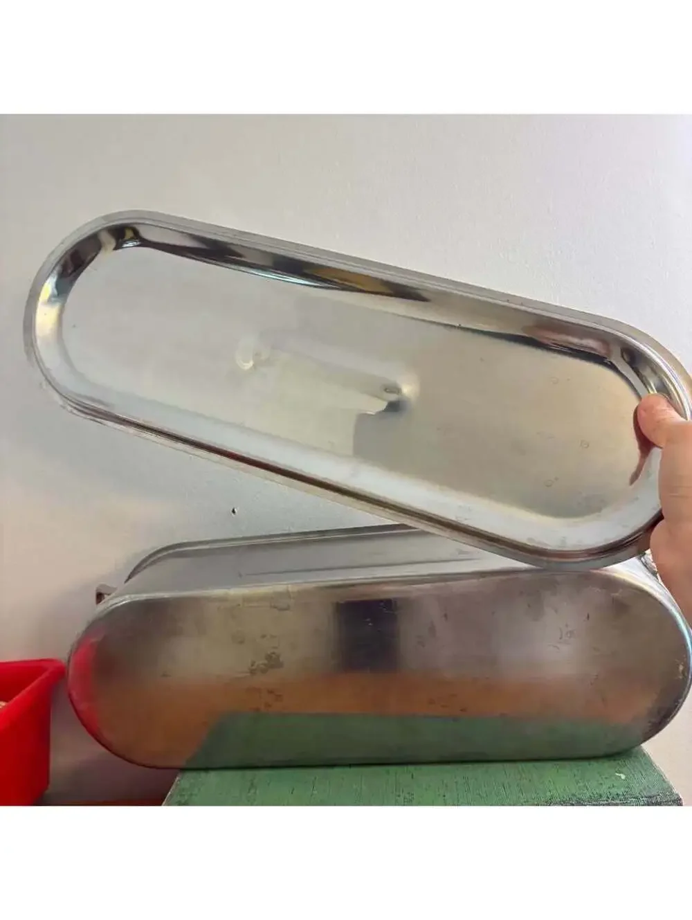 Vintage Stainless Steel Fish Poacher Steamer Pan w Lid & Removable Rack Oval